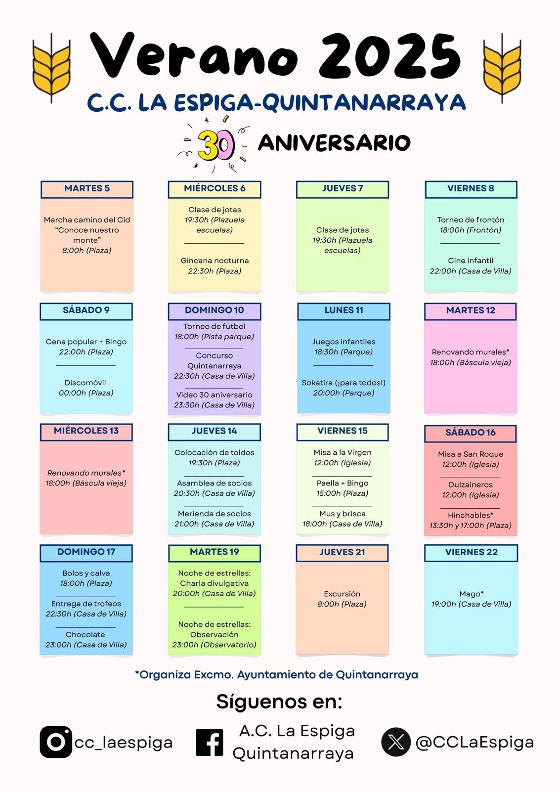 Actividades de la Espiga 2025